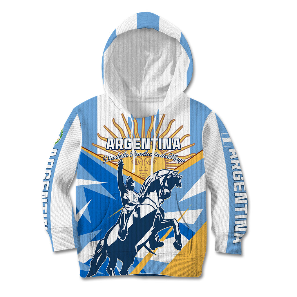 Argentina Revolution Day Kid Hoodie Sol de Mayo Warrior - Wonder Print Shop