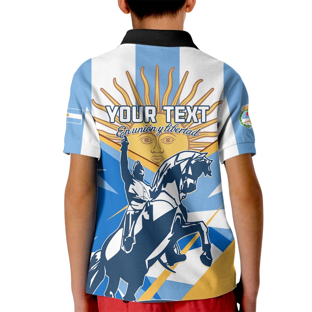 Argentina Revolution Day Kid Polo Shirt Sol de Mayo Warrior - Wonder Print Shop