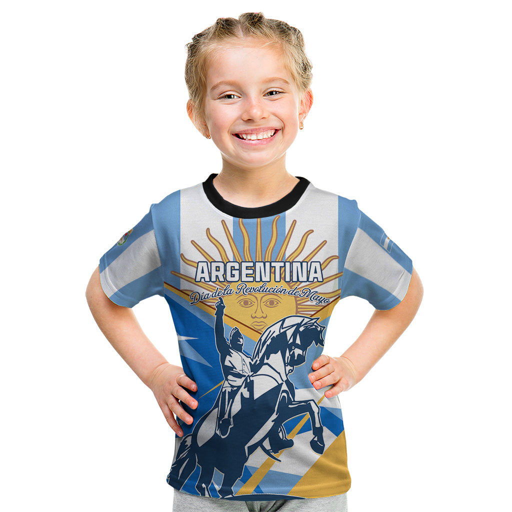 Argentina Revolution Day Kid T Shirt Sol de Mayo Warrior - Wonder Print Shop