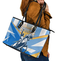 Argentina Revolution Day Leather Tote Bag Sol de Mayo Warrior - Wonder Print Shop