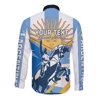 Argentina Revolution Day Long Sleeve Button Shirt Sol de Mayo Warrior - Wonder Print Shop