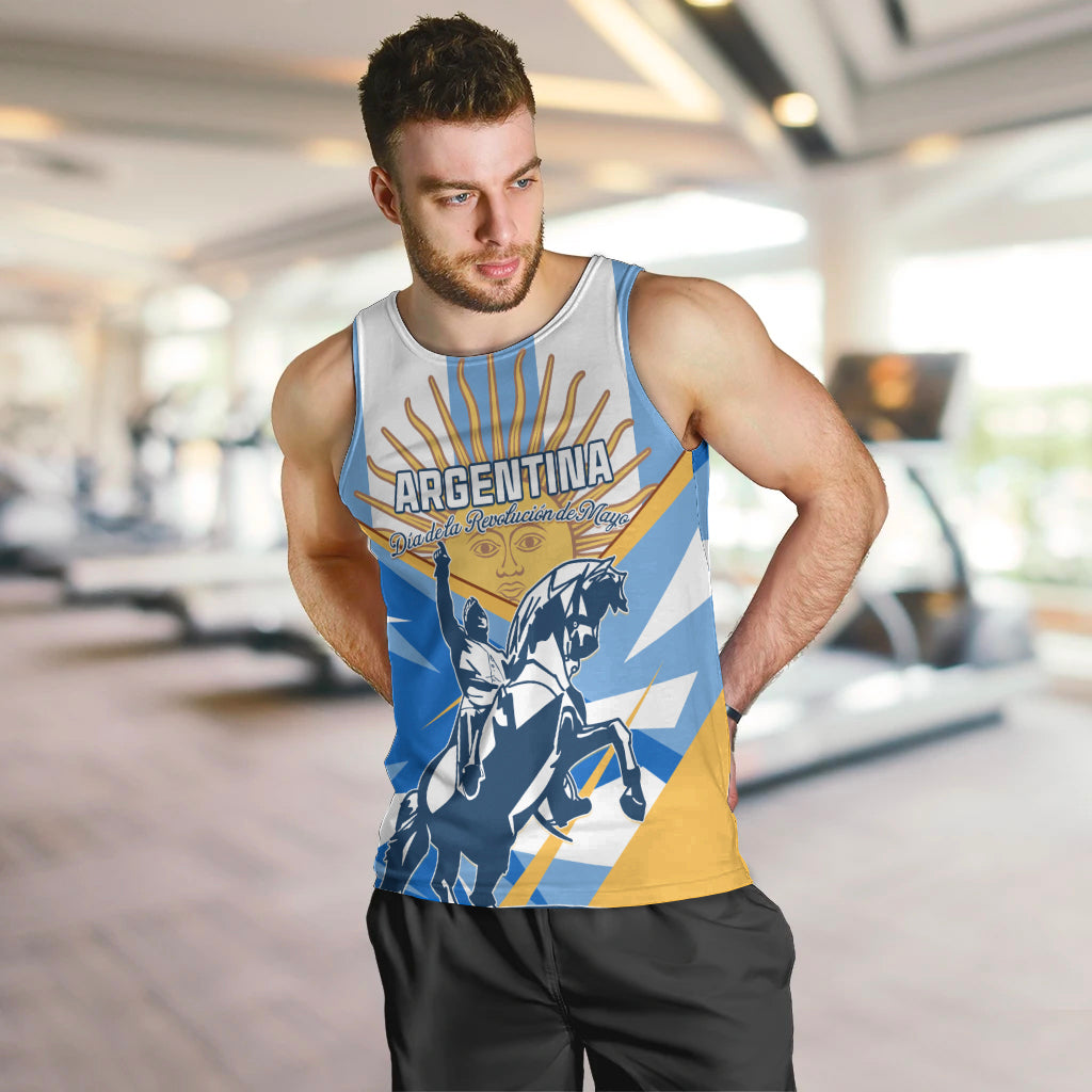 Argentina Revolution Day Men Tank Top Sol de Mayo Warrior - Wonder Print Shop