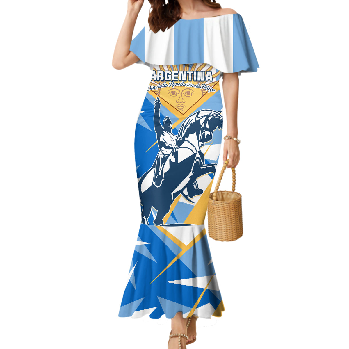 Argentina Revolution Day Mermaid Dress Sol de Mayo Warrior - Wonder Print Shop