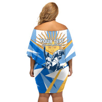 Argentina Revolution Day Off Shoulder Short Dress Sol de Mayo Warrior - Wonder Print Shop