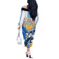 Argentina Revolution Day Off The Shoulder Long Sleeve Dress Sol de Mayo Warrior - Wonder Print Shop