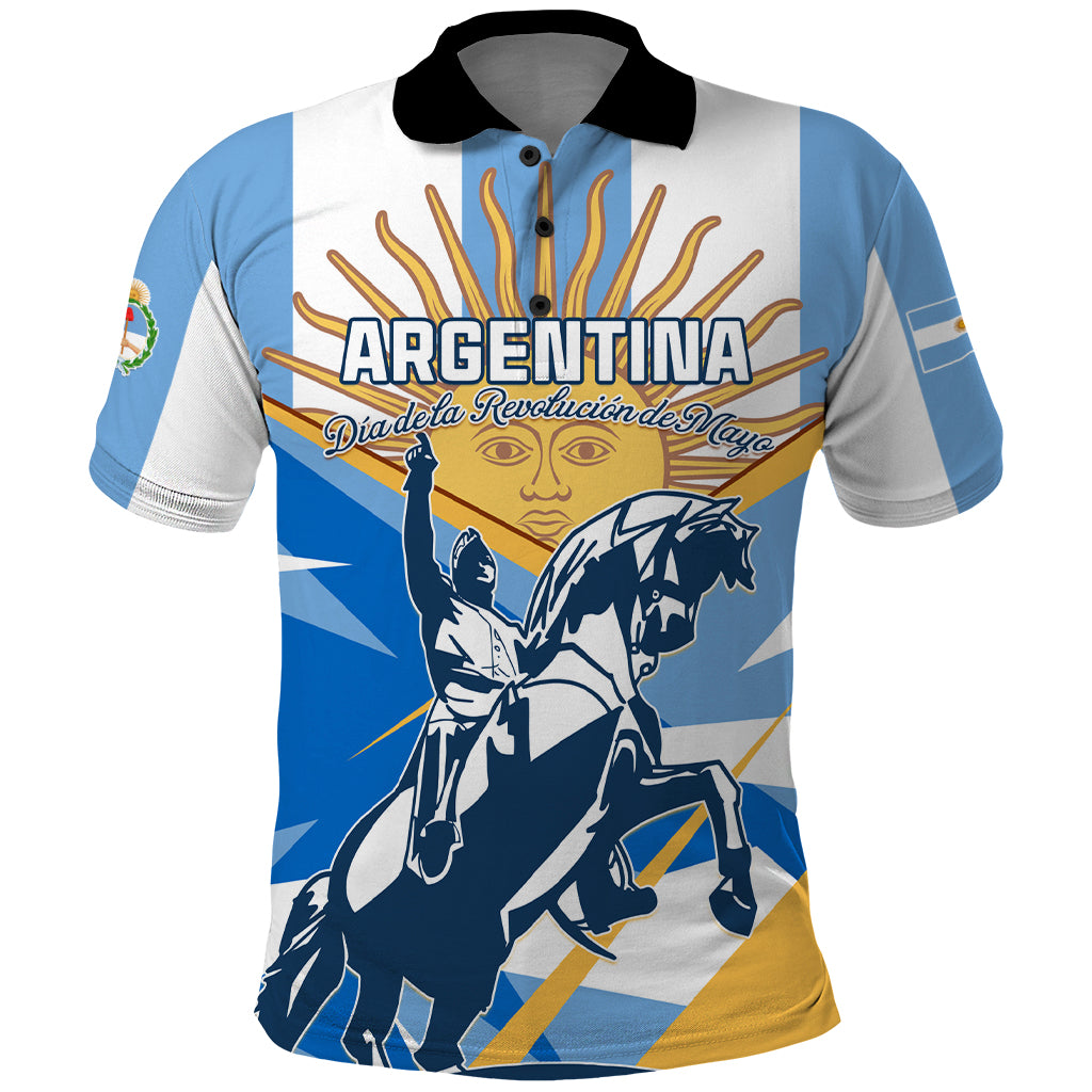 Argentina Revolution Day Polo Shirt Sol de Mayo Warrior - Wonder Print Shop