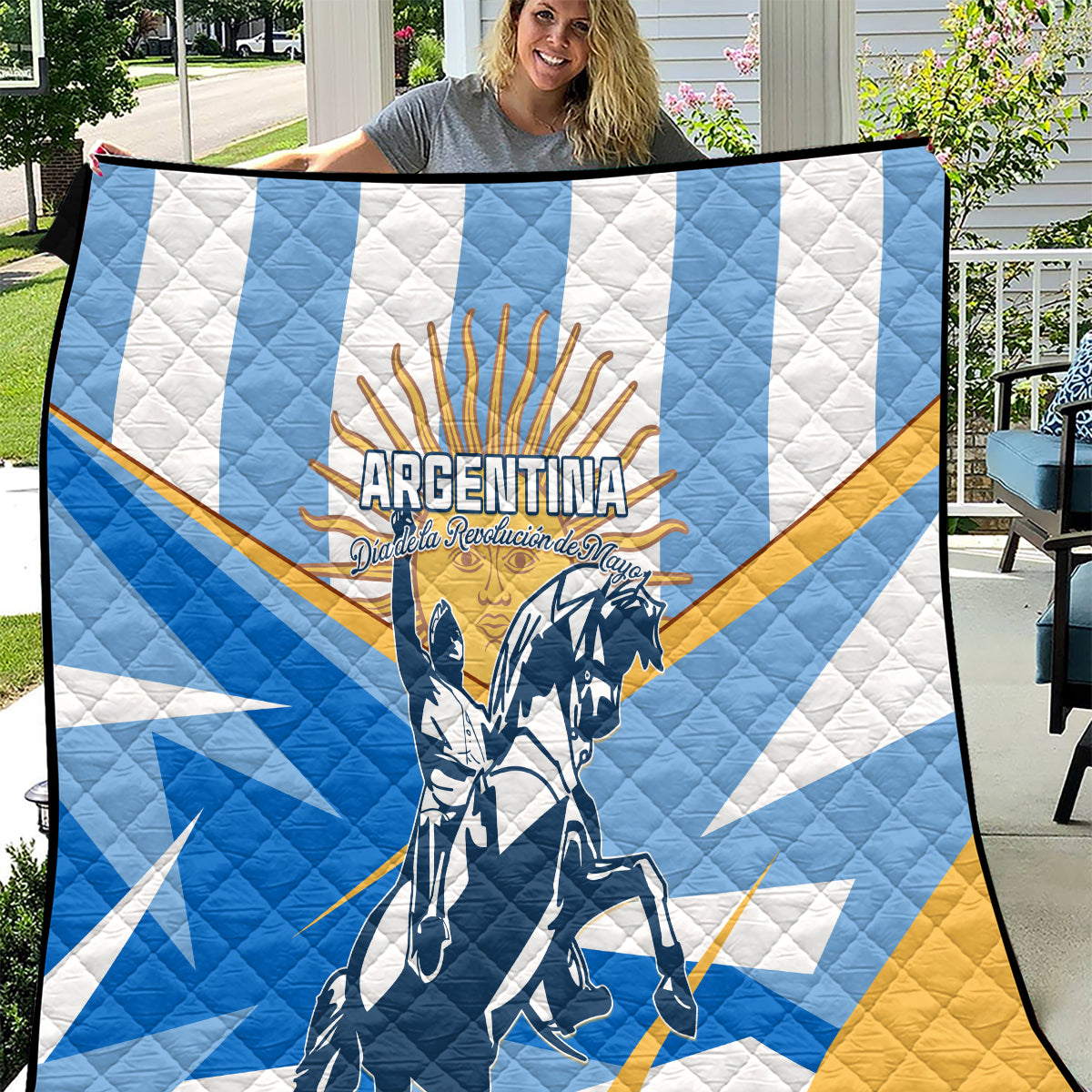 Argentina Revolution Day Quilt Sol de Mayo Warrior