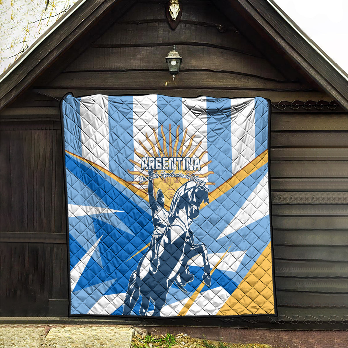 Argentina Revolution Day Quilt Sol de Mayo Warrior - Wonder Print Shop