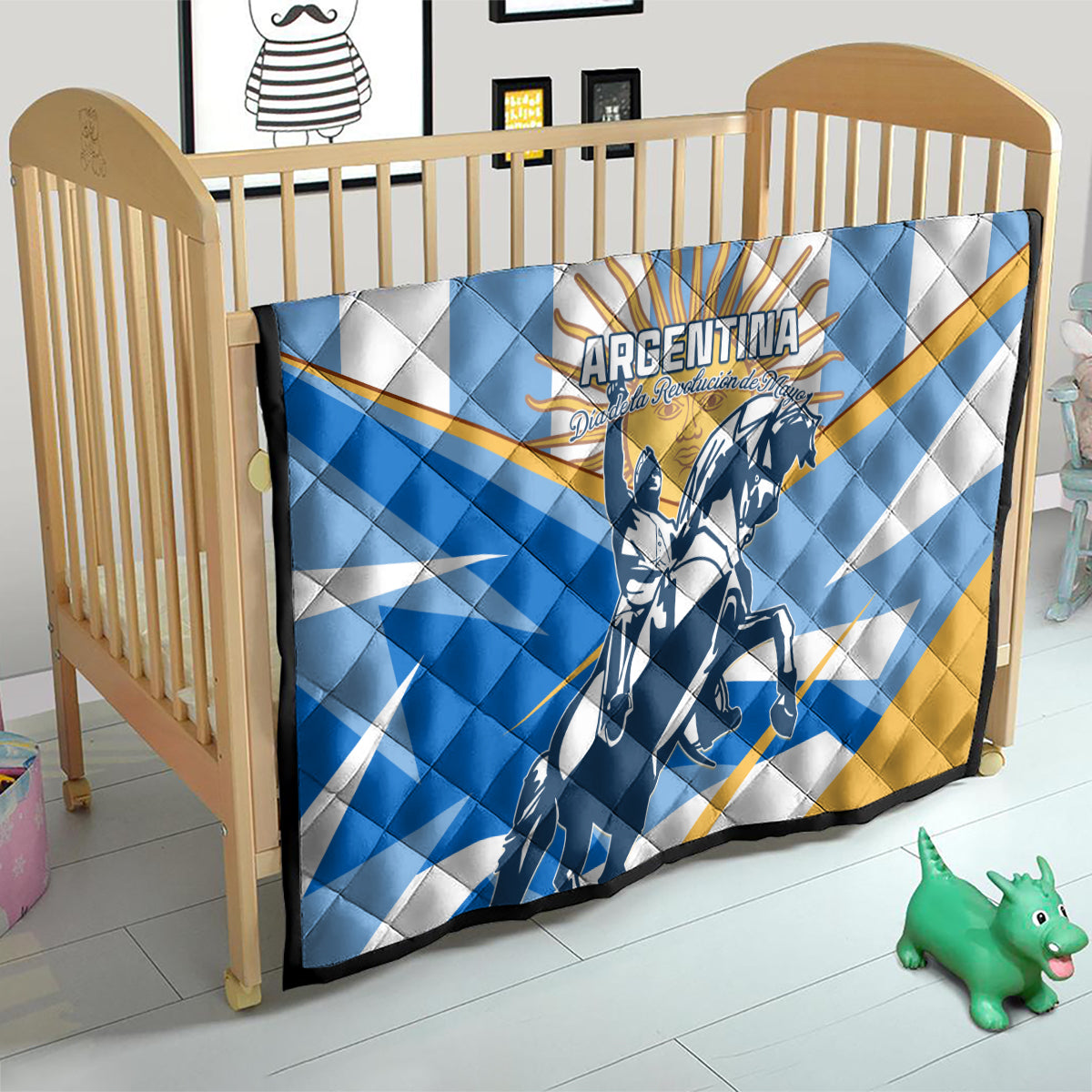 Argentina Revolution Day Quilt Sol de Mayo Warrior - Wonder Print Shop