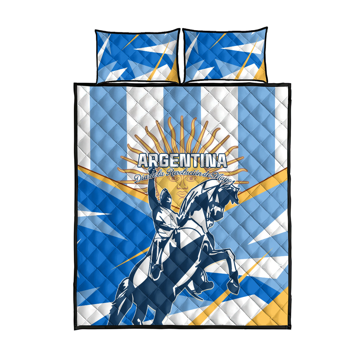 Argentina Revolution Day Quilt Bed Set Sol de Mayo Warrior - Wonder Print Shop