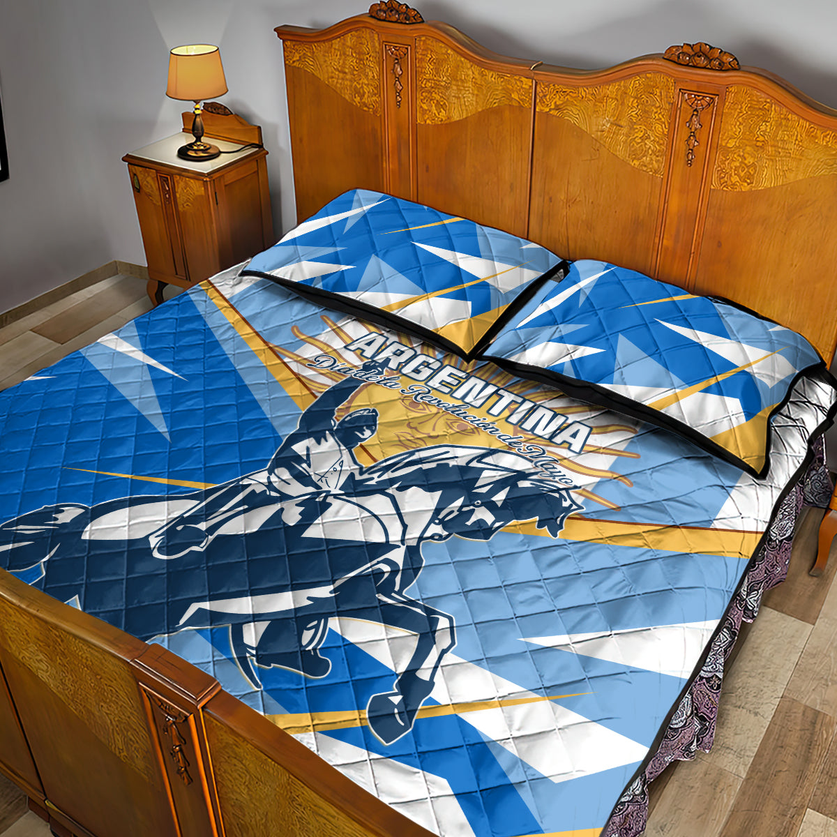 Argentina Revolution Day Quilt Bed Set Sol de Mayo Warrior - Wonder Print Shop