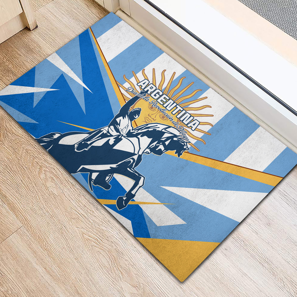 Argentina Revolution Day Rubber Doormat Sol de Mayo Warrior - Wonder Print Shop