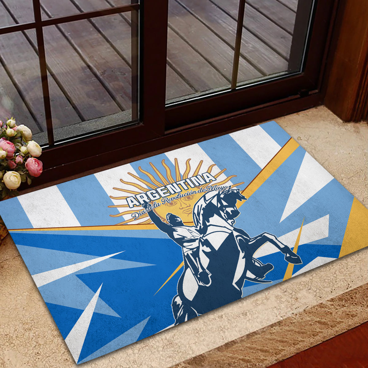 Argentina Revolution Day Rubber Doormat Sol de Mayo Warrior - Wonder Print Shop