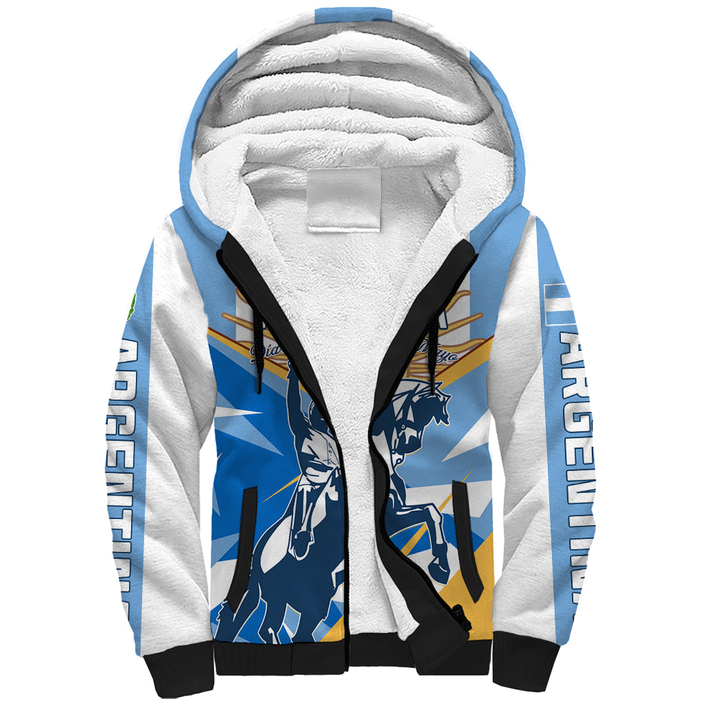 Argentina Revolution Day Sherpa Hoodie Sol de Mayo Warrior - Wonder Print Shop