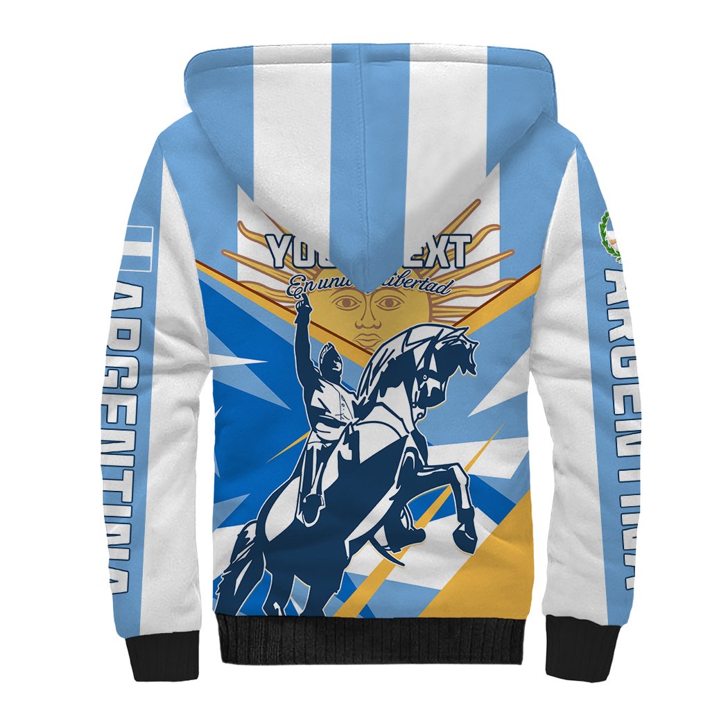 Argentina Revolution Day Sherpa Hoodie Sol de Mayo Warrior - Wonder Print Shop