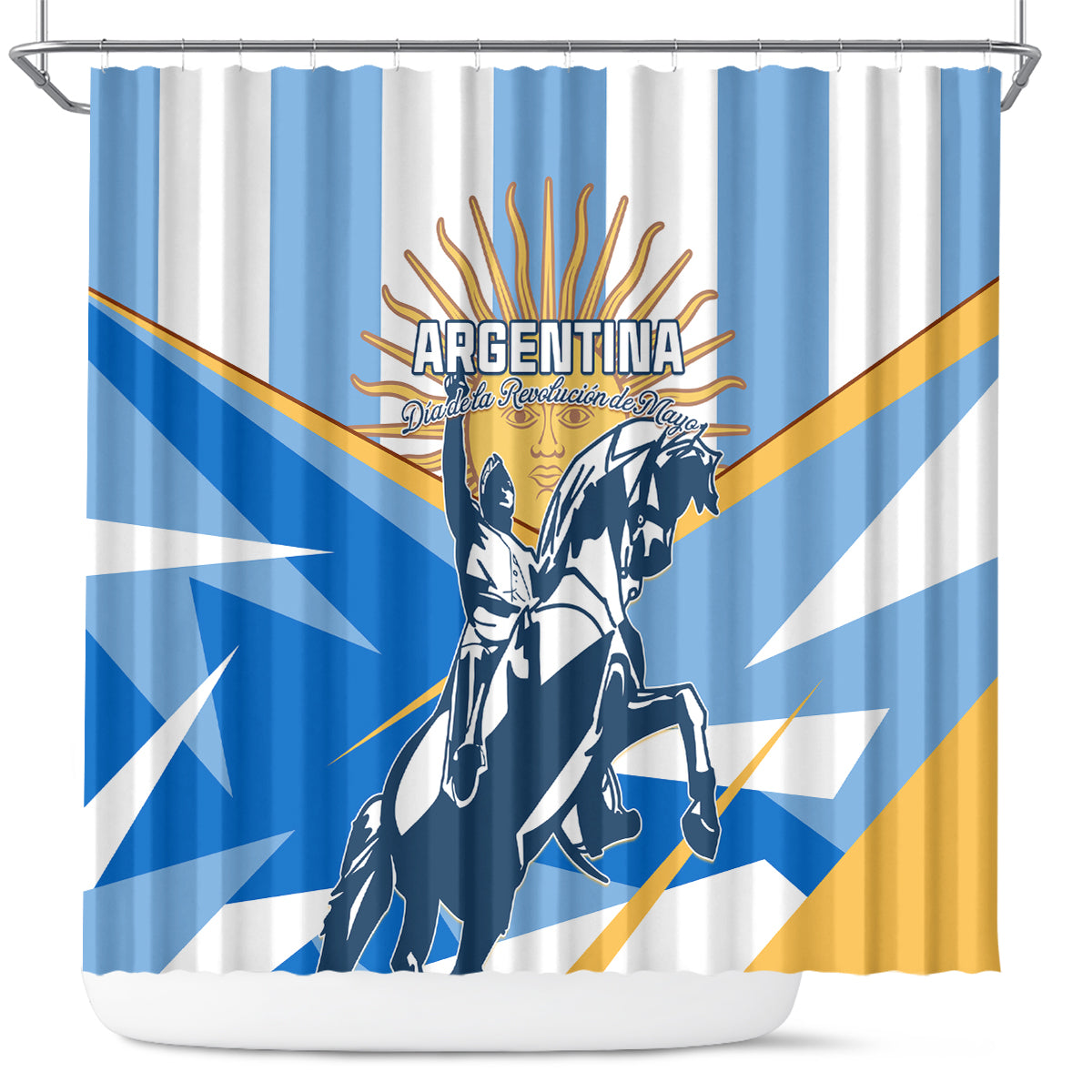 Argentina Revolution Day Shower Curtain Sol de Mayo Warrior