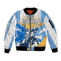 Argentina Revolution Day Sleeve Zip Bomber Jacket Sol de Mayo Warrior - Wonder Print Shop