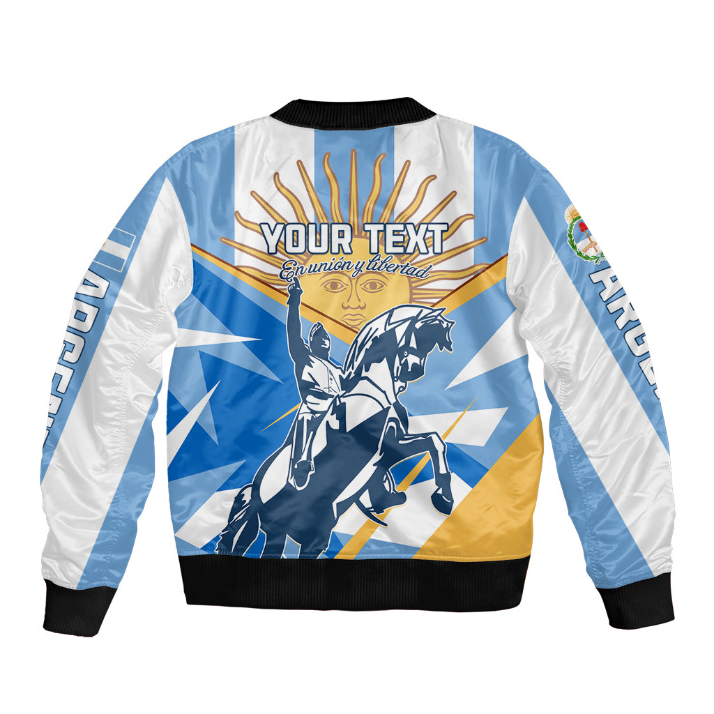 Argentina Revolution Day Sleeve Zip Bomber Jacket Sol de Mayo Warrior - Wonder Print Shop