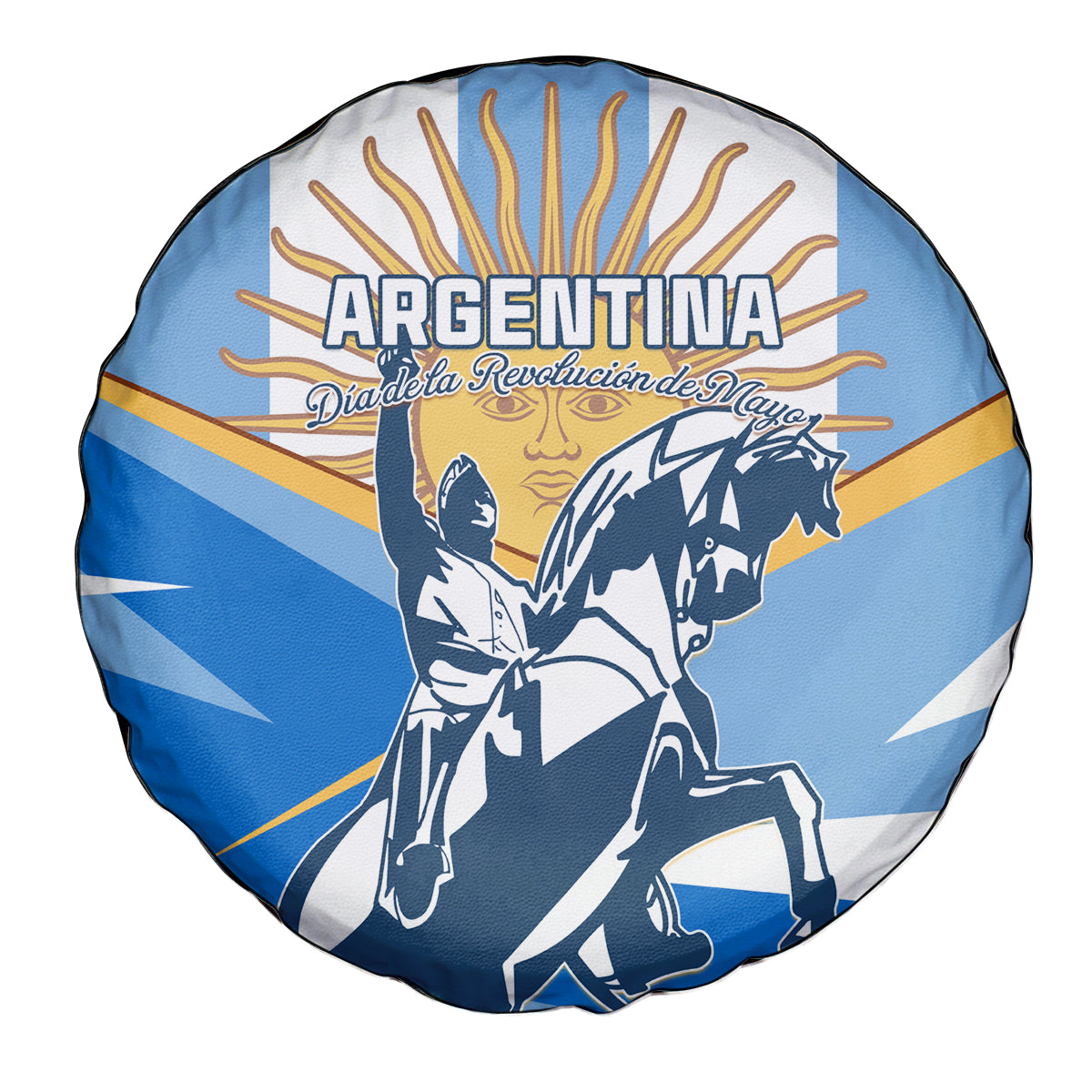 Argentina Revolution Day Spare Tire Cover Sol de Mayo Warrior - Wonder Print Shop