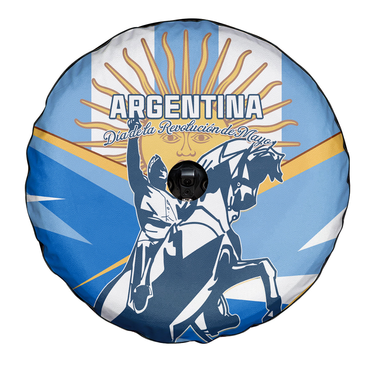 Argentina Revolution Day Spare Tire Cover Sol de Mayo Warrior - Wonder Print Shop