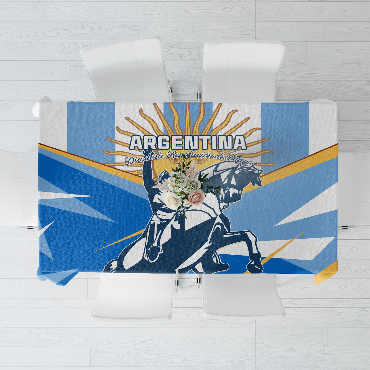 Argentina Revolution Day Tablecloth Sol de Mayo Warrior - Wonder Print Shop