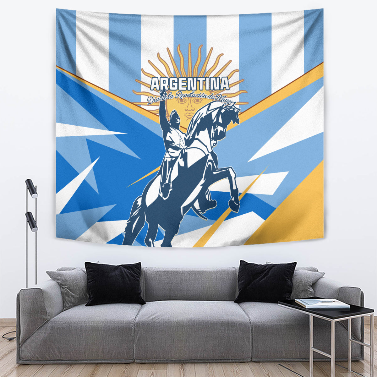 Argentina Revolution Day Tapestry Sol de Mayo Warrior - Wonder Print Shop