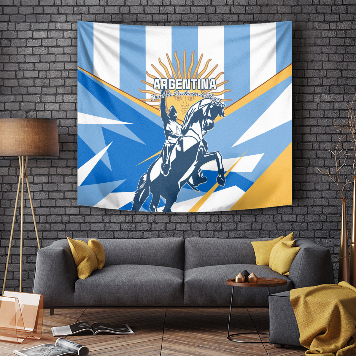 Argentina Revolution Day Tapestry Sol de Mayo Warrior - Wonder Print Shop