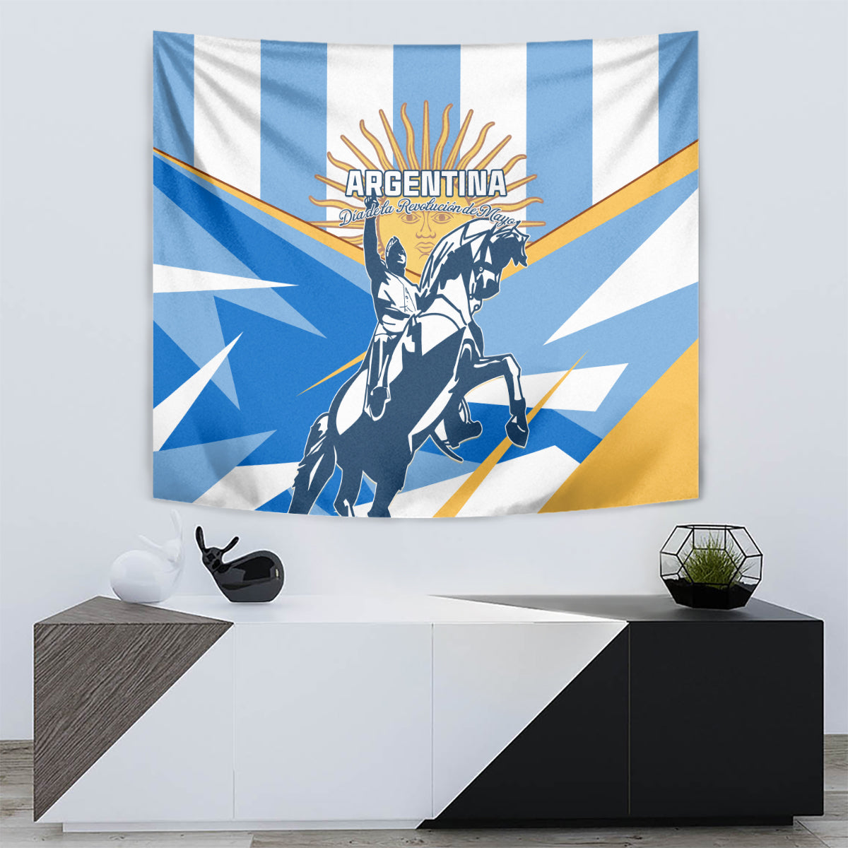Argentina Revolution Day Tapestry Sol de Mayo Warrior - Wonder Print Shop
