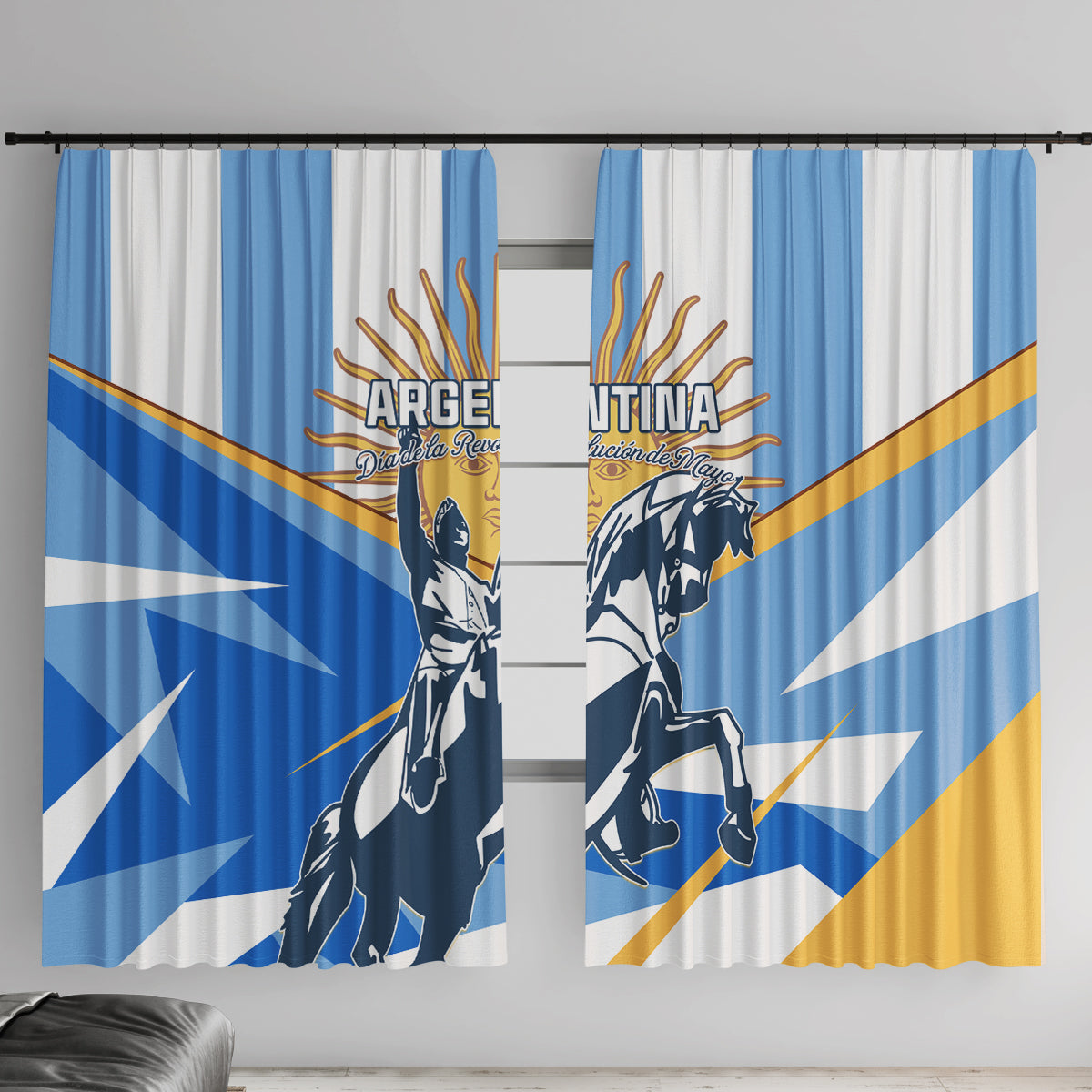 Argentina Revolution Day Window Curtain Sol de Mayo Warrior - Wonder Print Shop