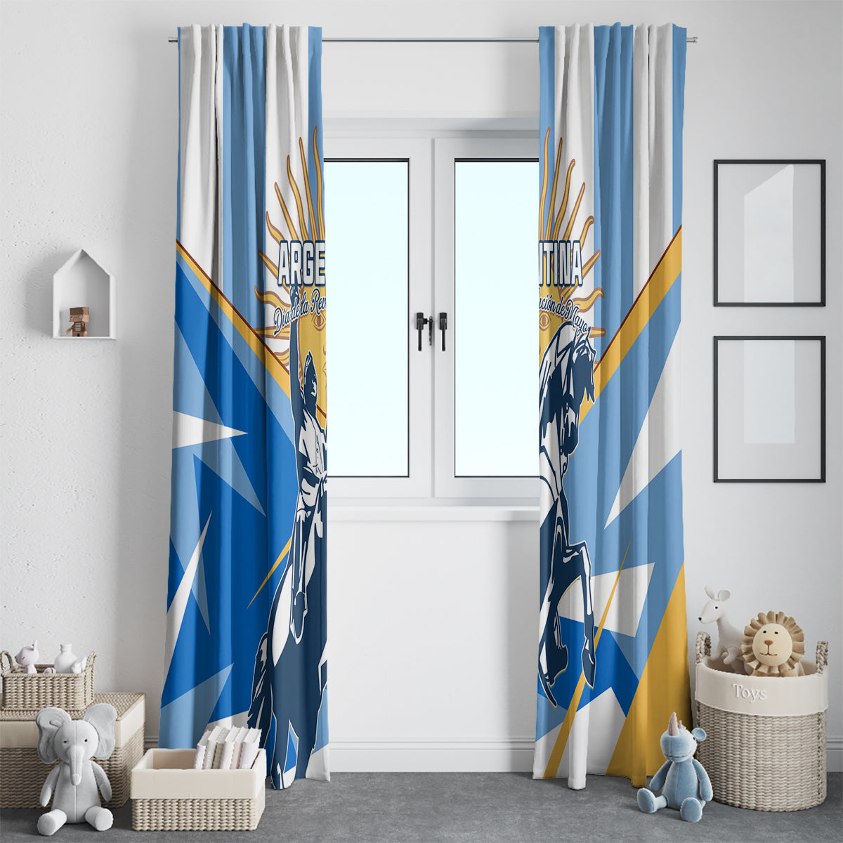 Argentina Revolution Day Window Curtain Sol de Mayo Warrior - Wonder Print Shop