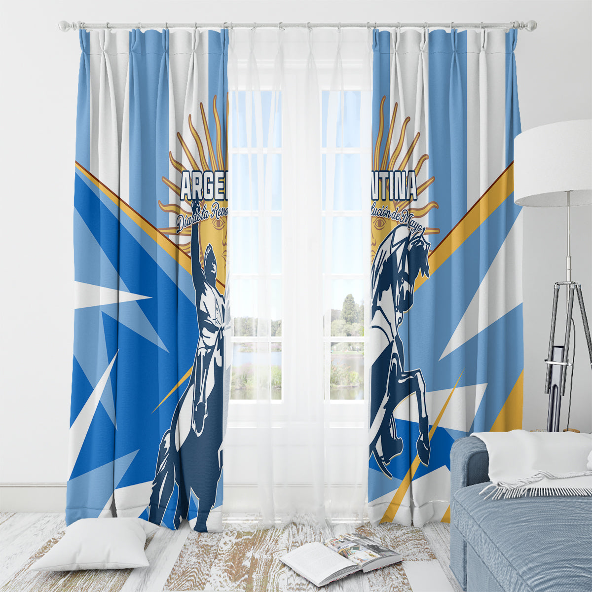 Argentina Revolution Day Window Curtain Sol de Mayo Warrior - Wonder Print Shop