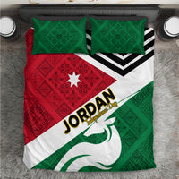 Jordan Independence Day Bedding Set Jordanie Folk Pattern Flag Style - Wonder Print Shop