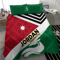 Jordan Independence Day Bedding Set Jordanie Folk Pattern Flag Style - Wonder Print Shop