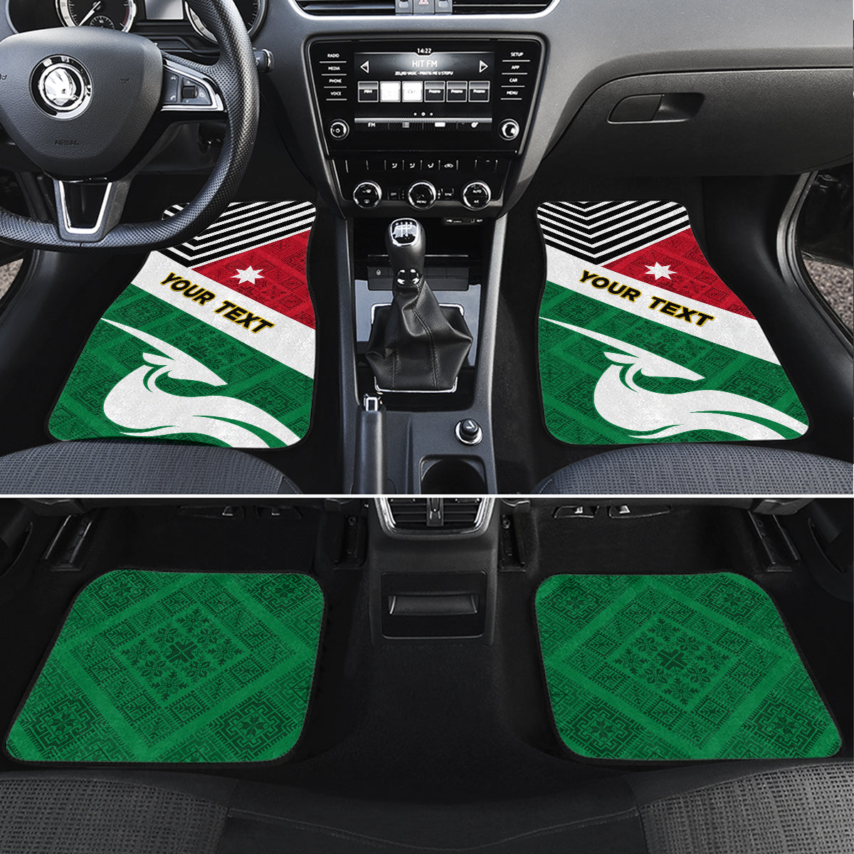 Jordan Independence Day Car Mats Jordanie Folk Pattern Flag Style - Wonder Print Shop