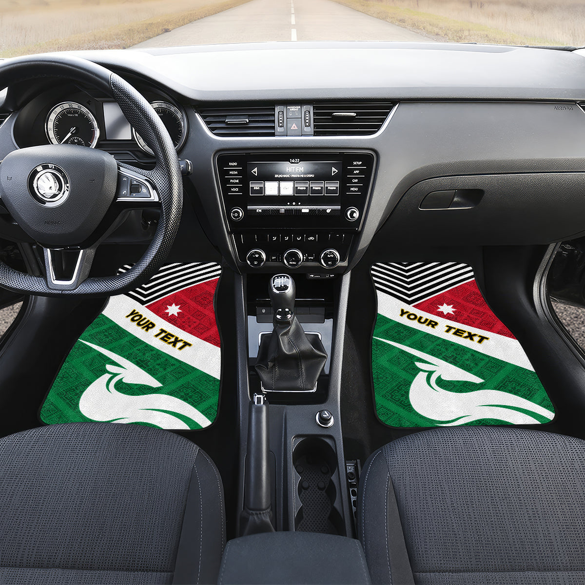 Jordan Independence Day Car Mats Jordanie Folk Pattern Flag Style - Wonder Print Shop