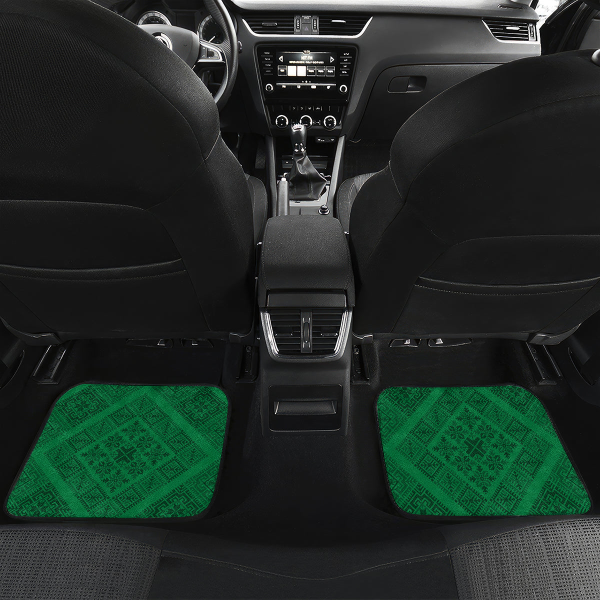 Jordan Independence Day Car Mats Jordanie Folk Pattern Flag Style - Wonder Print Shop