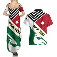 Jordan Independence Day Couples Matching Summer Maxi Dress and Hawaiian Shirt Jordanie Folk Pattern Flag Style - Wonder Print Shop