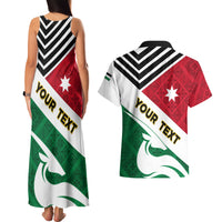 Jordan Independence Day Couples Matching Tank Maxi Dress and Hawaiian Shirt Jordanie Folk Pattern Flag Style - Wonder Print Shop