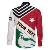 Jordan Independence Day Family Matching Long Sleeve Bodycon Dress and Hawaiian Shirt Jordanie Folk Pattern Flag Style - Wonder Print Shop