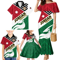 Jordan Independence Day Family Matching Mermaid Dress and Hawaiian Shirt Jordanie Folk Pattern Flag Style - Wonder Print Shop
