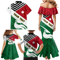 Jordan Independence Day Family Matching Mermaid Dress and Hawaiian Shirt Jordanie Folk Pattern Flag Style - Wonder Print Shop