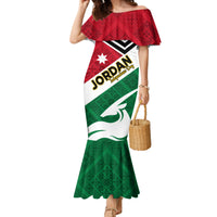Jordan Independence Day Family Matching Mermaid Dress and Hawaiian Shirt Jordanie Folk Pattern Flag Style - Wonder Print Shop