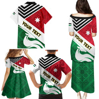 Jordan Independence Day Family Matching Puletasi and Hawaiian Shirt Jordanie Folk Pattern Flag Style - Wonder Print Shop