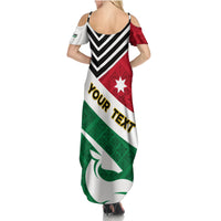 Jordan Independence Day Family Matching Summer Maxi Dress and Hawaiian Shirt Jordanie Folk Pattern Flag Style - Wonder Print Shop