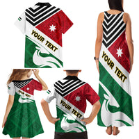 Jordan Independence Day Family Matching Tank Maxi Dress and Hawaiian Shirt Jordanie Folk Pattern Flag Style - Wonder Print Shop