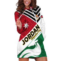 Jordan Independence Day Hoodie Dress Jordanie Folk Pattern Flag Style - Wonder Print Shop
