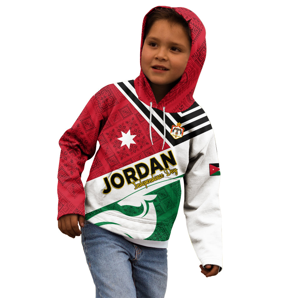 Jordan Independence Day Kid Hoodie Jordanie Folk Pattern Flag Style - Wonder Print Shop