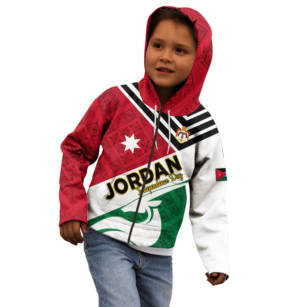 Jordan Independence Day Kid Hoodie Jordanie Folk Pattern Flag Style - Wonder Print Shop