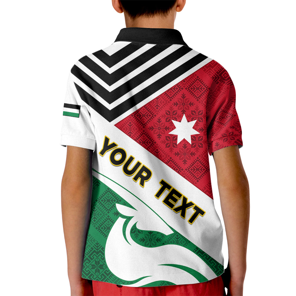 Jordan Independence Day Kid Polo Shirt Jordanie Folk Pattern Flag Style - Wonder Print Shop
