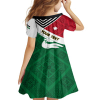 Jordan Independence Day Kid Short Sleeve Dress Jordanie Folk Pattern Flag Style - Wonder Print Shop